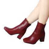 Women Winter Ankle Boots | High Block Heel Boots