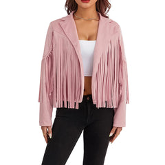 Women Cropped Spring Fringe Jacket | Tassel Jacket