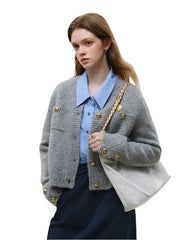 Women Wool Short Knitted Cardigan