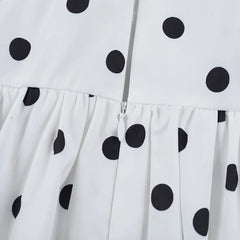 Women Polka Dot Vacation Mini Dress | High Waist | Ball Gown Dress | Sleeveless | Halter Neck