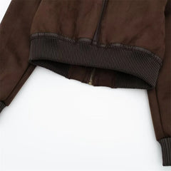 Women Brown Shearling Lined Jacket
