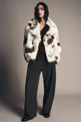 Women Animal Print Plush Coat | Loose | Warm | Thick Fur Jacket