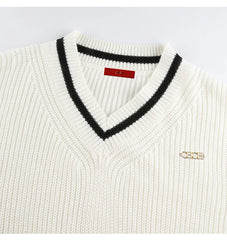 Women Loose Sweater | Autumn | Knitted Pullover | Long Sleeve | V-Neck Knitted Sweater