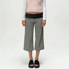 Women Gaucho Pants | Low Rise | Cropped | Wide Leg Capri Pants | Summer