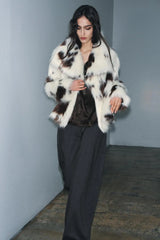 Women Animal Print Plush Coat | Loose | Warm | Thick Fur Jacket