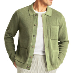 Men Warm Knitted Cardigan | Button Lapel Long Sleeve Sweater