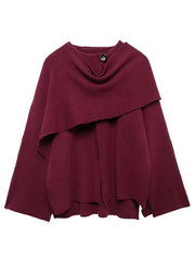 Women Scarf Jacket | Knitted Cape Cloak | Short Cape Coat