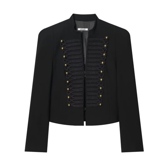 Women Napoleon  Jacket | Single Breasted  | Cropped Jacket | Short Coat