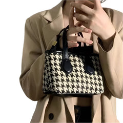 Women Houndstooth Plaid Mini Bag | Shoulder Bag