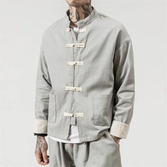 Men Tang Suit Jacket | Linen Top | Long Sleeve