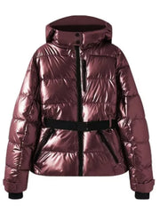 Women Winter Windproof Skiing Jacket | Padded Sport Parkas Jacket | Belt | Hooded | Thick | Warm | Pockets