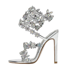 Women Bling Luxury Crystal Butterfly Flower Heels | Gladiator Sandals | Summer High Heels | Wedding Shoes | Sandalias