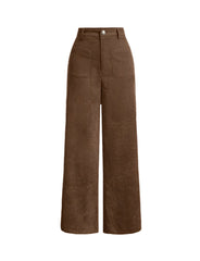 Women Vintage Straight Pants | All Season Casual Retro Full-Length Pants