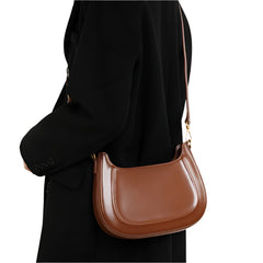 Women Minimalistic Leather Underarm Bag | Shoulder Bag | Saddle Bag