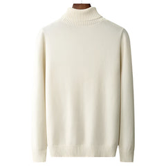 Men Merino Wool High-Necked Pullover | Warm Turtleneck Sweater