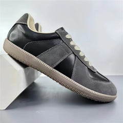 Men Leather German Army Trainers | Casual Walking Shoes | Jogging Sneakers | Tennis Trainers