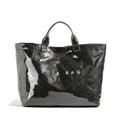 Women PVC Tote Bag | Minimalist Large Capacity Top Handle Bag | Commuter Bag