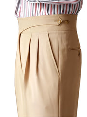 Men Naples Trousers | Belt-up High Waist Slim Pants | Business Casual Straight Pants