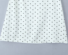 Women Polka Dot Print Top | Two-piece Set | Halter Neck Vest Top | Low Waist Skirt