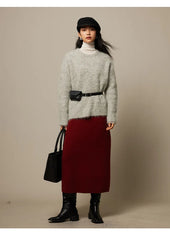 Women Alpaca Sweater | O-Neck | Loose | Knitted Pullover | Winter Sweater