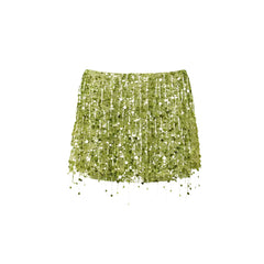 Women Summer Tassel Top With Mini Skirt Set | Sequin Crop Top | Backless | Beach Holiday