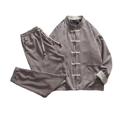 Men Tracksuit | Spring | Corduroy Two-Piece Set | Casual Jacket | Vintage