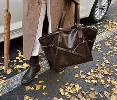 Women Tote Bag | Retro Leather Shoulder Handbag | Y2K Handbag