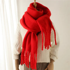Women Warm Winter Cashmere Scarf | Thick Soft Tassel Shawl | Long Poncho | Echarpe | Pashmina