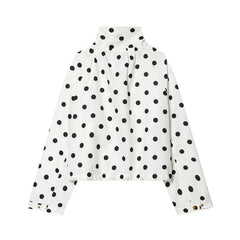 Women Polka Dot Jacket | Long Sleeve | Loose Coat