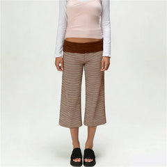 Women Gaucho Pants | Low Rise | Cropped | Wide Leg Capri Pants | Summer