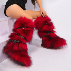 Women Winter Boots | Faux Fur Snow Boots | Warm Long Boots | Plush Over Knee | High Boots | Y2K | Furry Shoes