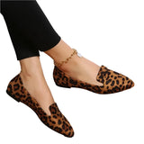 Women Leopard Printed Pointed Flats | Cheetah Print Loafers Flats