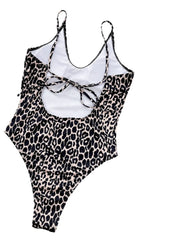 Women Leopard Swimsuit | Women Cheetah Print One Piece Swimwear | Bathing Suit | Backless Monokini