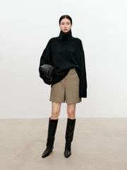 Women Soft Cashmere Sweater | Loose and Thick Turtleneck Pullover Knit