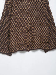 Women Oversized Knitted Jacket | Large Collar | Street Style | Geometric Pattern
