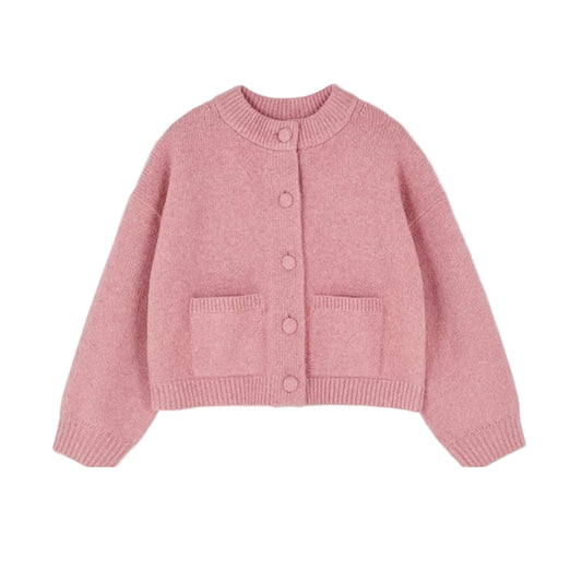 Women Knitted Sweater | Round Neck | Long Sleeve Sweater | Single Breasted