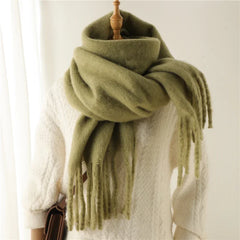 Women Warm Winter Cashmere Scarf | Thick Soft Tassel Shawl | Long Poncho | Echarpe | Pashmina