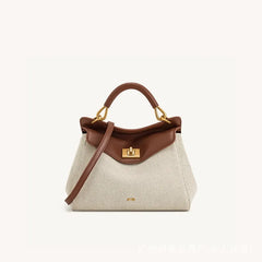 Women Leather Pillow Bag | Lock Clasp Handbag | Small Handbag | Shoulder Bag | Crossbody Bag