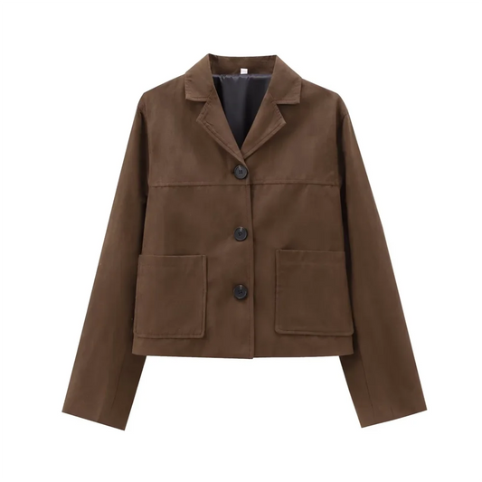 Women Short Suede Jacket | Slim Fit | Autumn Jacket