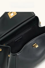 Women Leather Pillow Bag | Lock Clasp Handbag | Small Handbag | Shoulder Bag | Crossbody Bag