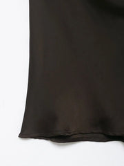 Women Satin Pleated Top | Sleeveless | Summer | V Neck | Halter Neck