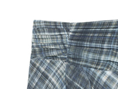 Women Blue Plaid Pleated Skirt | Asymmetrical Hem | High Waist | Long Skirt | Y2k