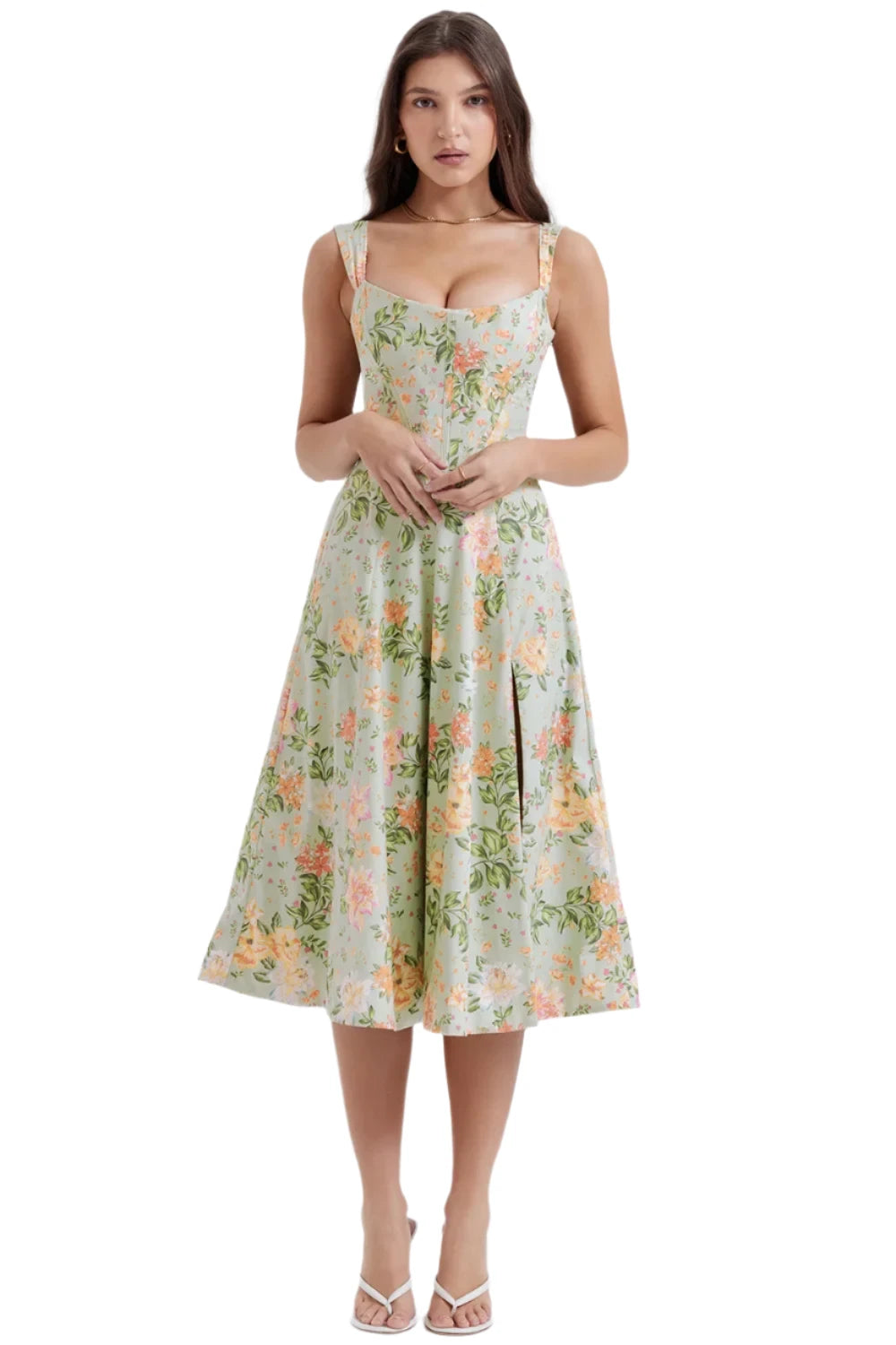 Women Floral Print Long Dress | Corset Dress | Casual Party Dress Paris Republica Women Floral Print Long Dress | Corset Dress | Casual Party Dress Paris Republica