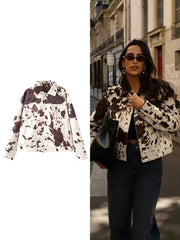 Women Animal Print Jacket | Long Sleeve | Autumn Jacket