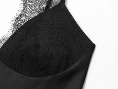 Women Satin Lace Top | Lace Corset Top | Black Backless Top | Camisole | Sleeveless Top | Party