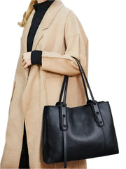 Women Leather Shoulder Bag | Office Handbag | Large Capacity Handbag | Patchwork Tote Bag
