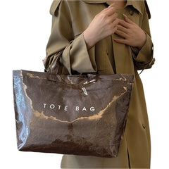 Women PVC Tote Bag | Minimalist Large Capacity Top Handle Bag | Commuter Bag