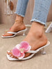 Women Square Toe Flower Heels | Flora | Sandals | Summer | Vacation