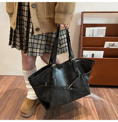 Women Tote Bag | Retro Leather Shoulder Handbag | Y2K Handbag