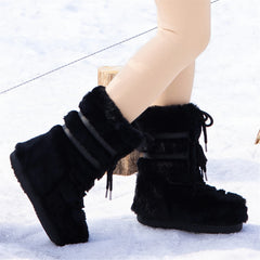 Women Winter Lace-up Ankle Boots | Snow Boots | Classic Platform Boots | Waterproof | Non-slip | Ski Boots